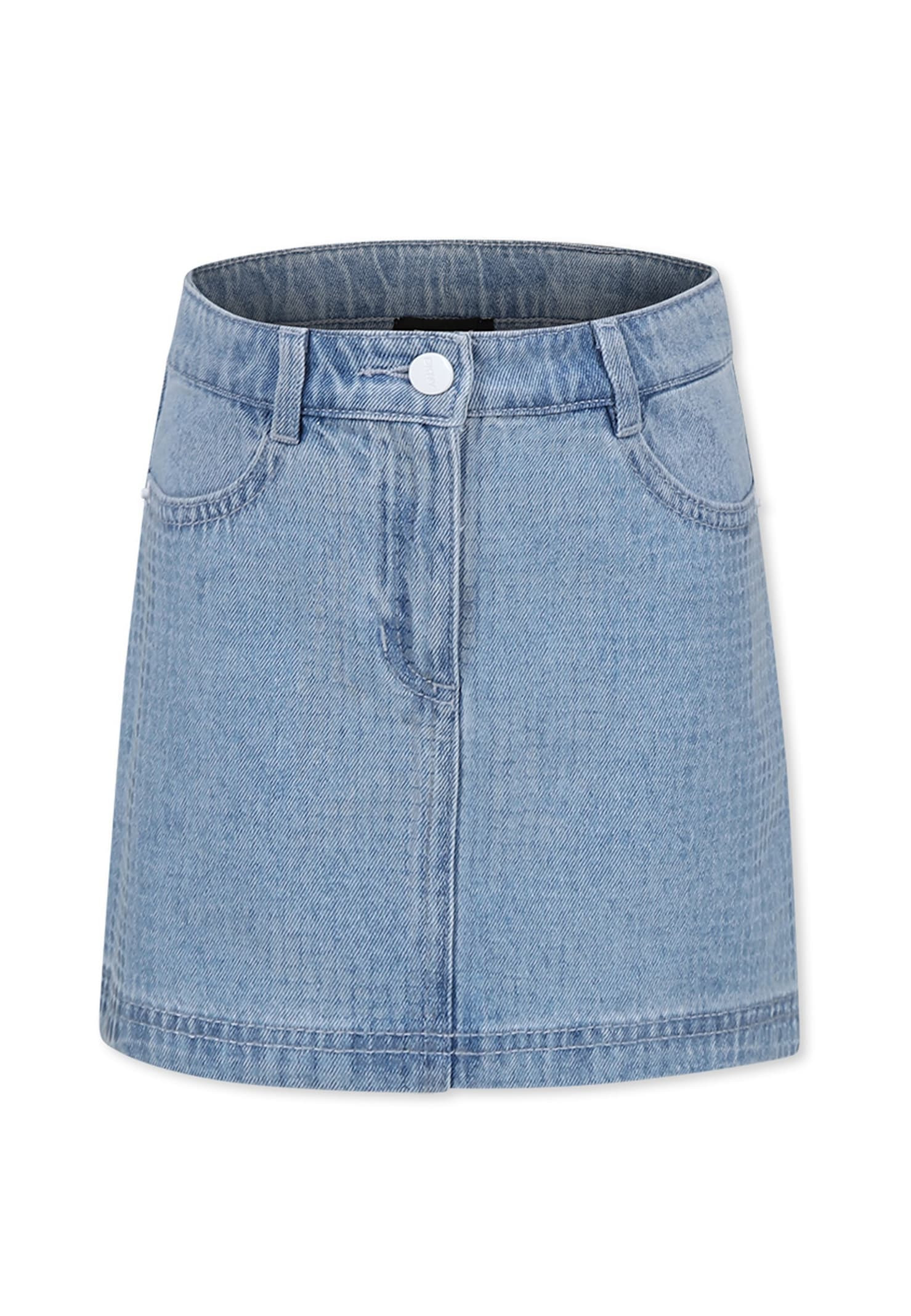 DKNY Denim Skirt For Girl With Sequins | Italist.com US