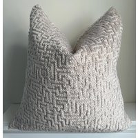 Beige Boucle Pillow Cover, Decorative Cushion Case, Living Room Sofa, Bedroom | Etsy (US)