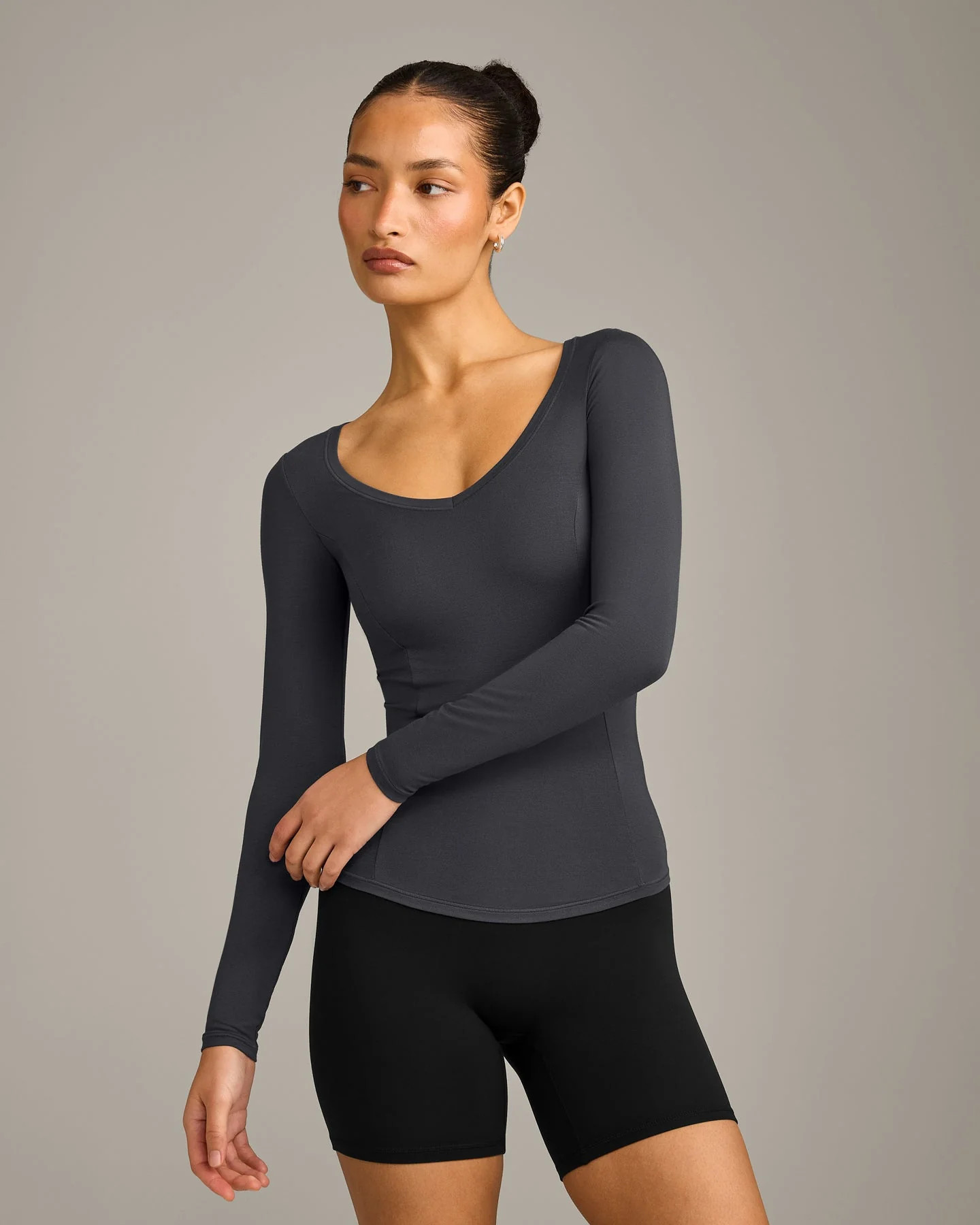 Mellow\u2122 Motion Wide V Neck Long Sleeve Top | True Blue | Oner Active (UK / US)