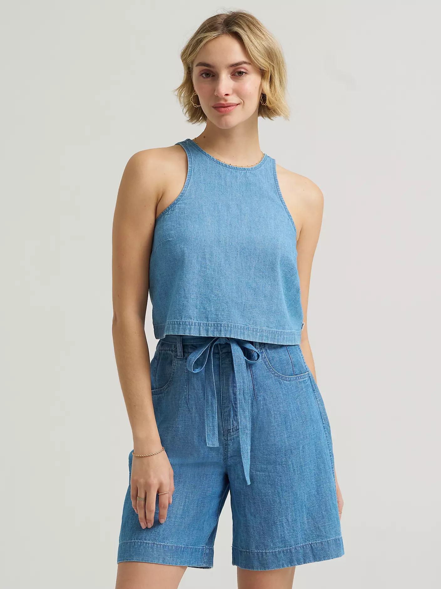 Women's Boxy Button Back Linen Tank Top | Lee Jeans