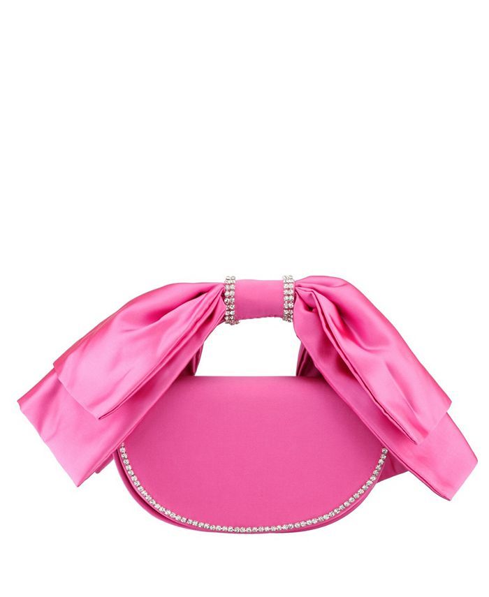 Nina Women's Crystal Trim Satin Bow Clutch Bag & Reviews - Handbags & Accessories - Macy's | Macys (US)