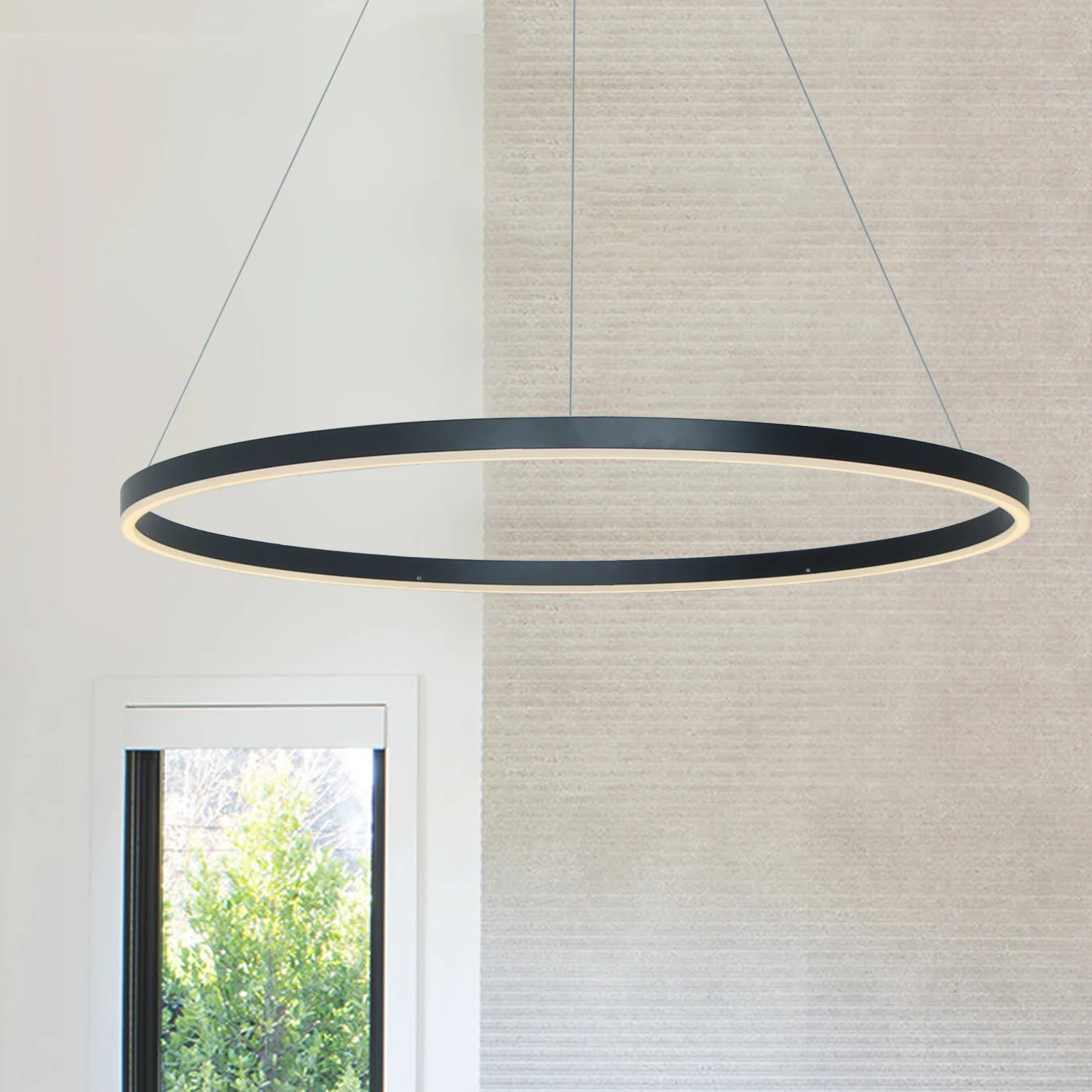 Stockham 1-Light Unique Geometric Chandelier Round Circle LED Kitchen Island Pendant | Wayfair North America