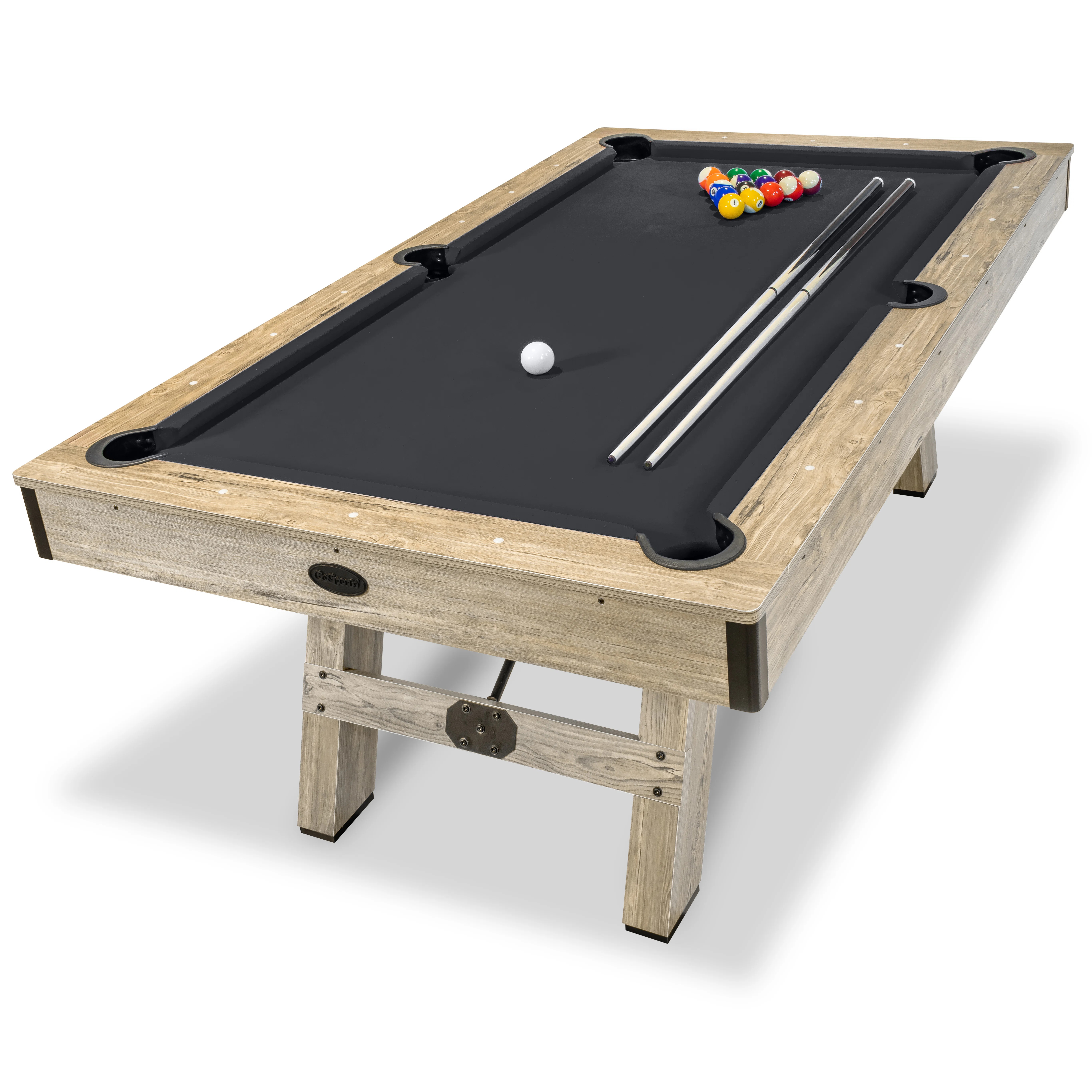 GoSports 7 ft Pool Table with Rustic Wood Finish - Modern Billiards Table - Accessories Included | Wayfair North America