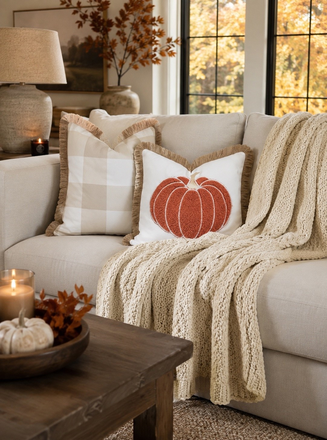 COZY FALL LIVING ROOM FINDS

Follow @farmtotablecreations on Instagram for more home finds and styling inspiration.

Nothing says fall quite like soft layers, cozy textures, and a pumpkin accent pillow. This timeless combination instantly creates a warm, inviting space that’s perfect for relaxing all season long. These are the kinds of pieces that come back year after year and make decorating for autumn feel effortless.

#FallDecor #CozyHome #AmazonHomeFinds #LivingRoomInspo #fallpillows

#LTKSeasonal #LTKHome #LTKSaleAlert