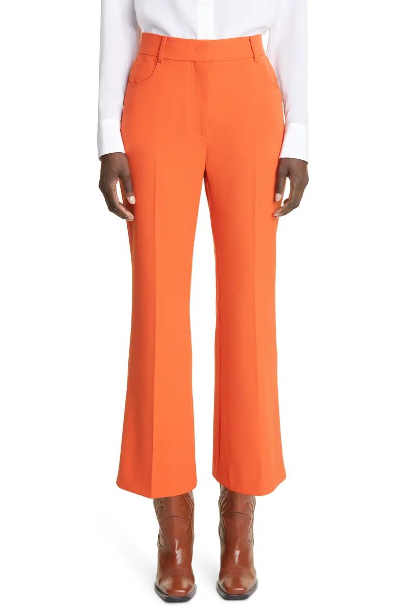 Twill Crop Flare Trousers | Nordstrom