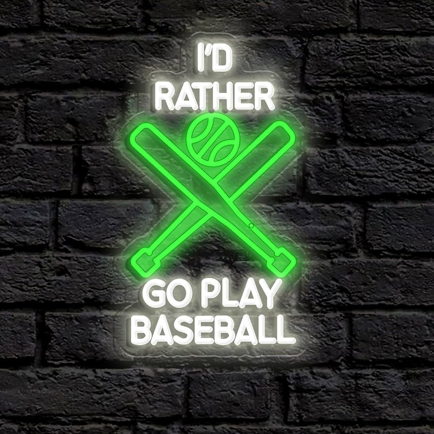 I’d Rather Go Play Baseball Neon Sign for Baseball Lovers Birthday and Christmas Gifts,Dimmable... | Amazon (US)