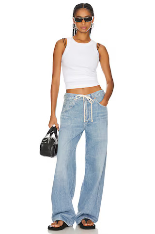 Brynn Drawstring Trouser in Blue Lace | Revolve Clothing (Global)