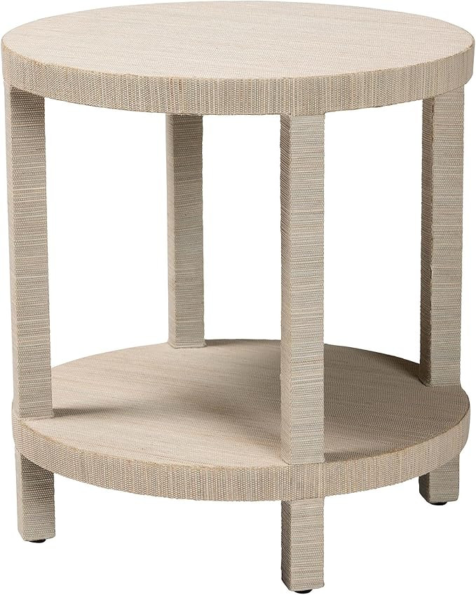 bali & pari Rocco Bohemian Woven Grasscloth End Table | Amazon (US)
