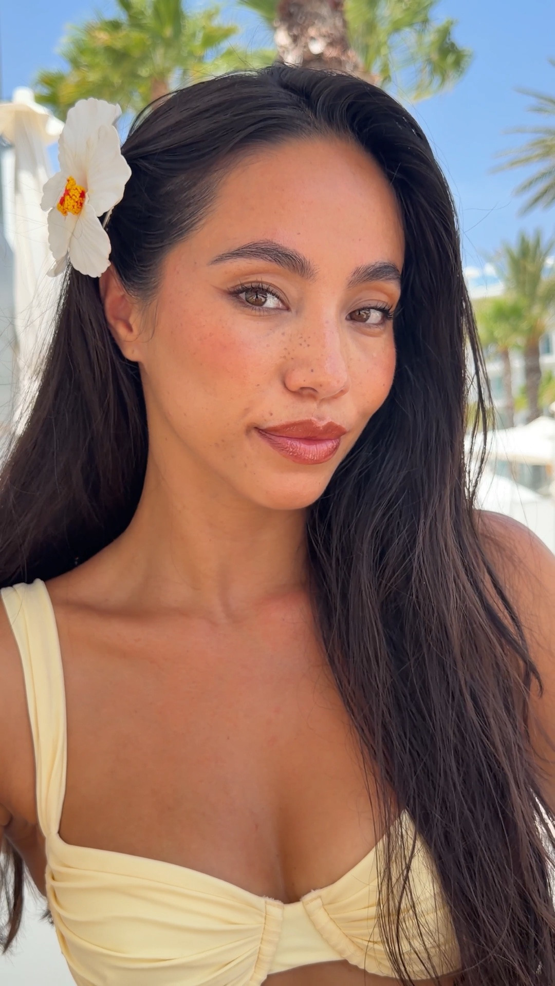 Bronzed holiday makeup 🌞🌺🌴 

Everything used: 
@tatcha dewy milk moisturiser 
@summerfridays SPF50 
@kerastase gloss absolu anti frizz glaze milk
@rarebeauty brow gel 
@yslbeauty all hours glow foundation (MW9) 
@diorbeauty backstage concealer (2w)
@rarebeauty soft pinch blush (virtue)
@yslbeauty make me blush (rose haze)
@lancome lash idole (waterproof) 
@charlottetilbury setting spray 
@charlottetilbury highlighter 

@kyliecosmetics lip liner (cinnamon) 
@maybelline lifter gloss (topaz) 
@phlur body spray (beach skin) 

#makeup @Boots

#LTKsummer #LTKeurope #LTKbeauty