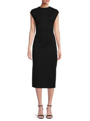 Calvin Klein Cap Sleeve Midi Sheath Dress on SALE | Saks OFF 5TH | Saks Fifth Avenue OFF 5TH