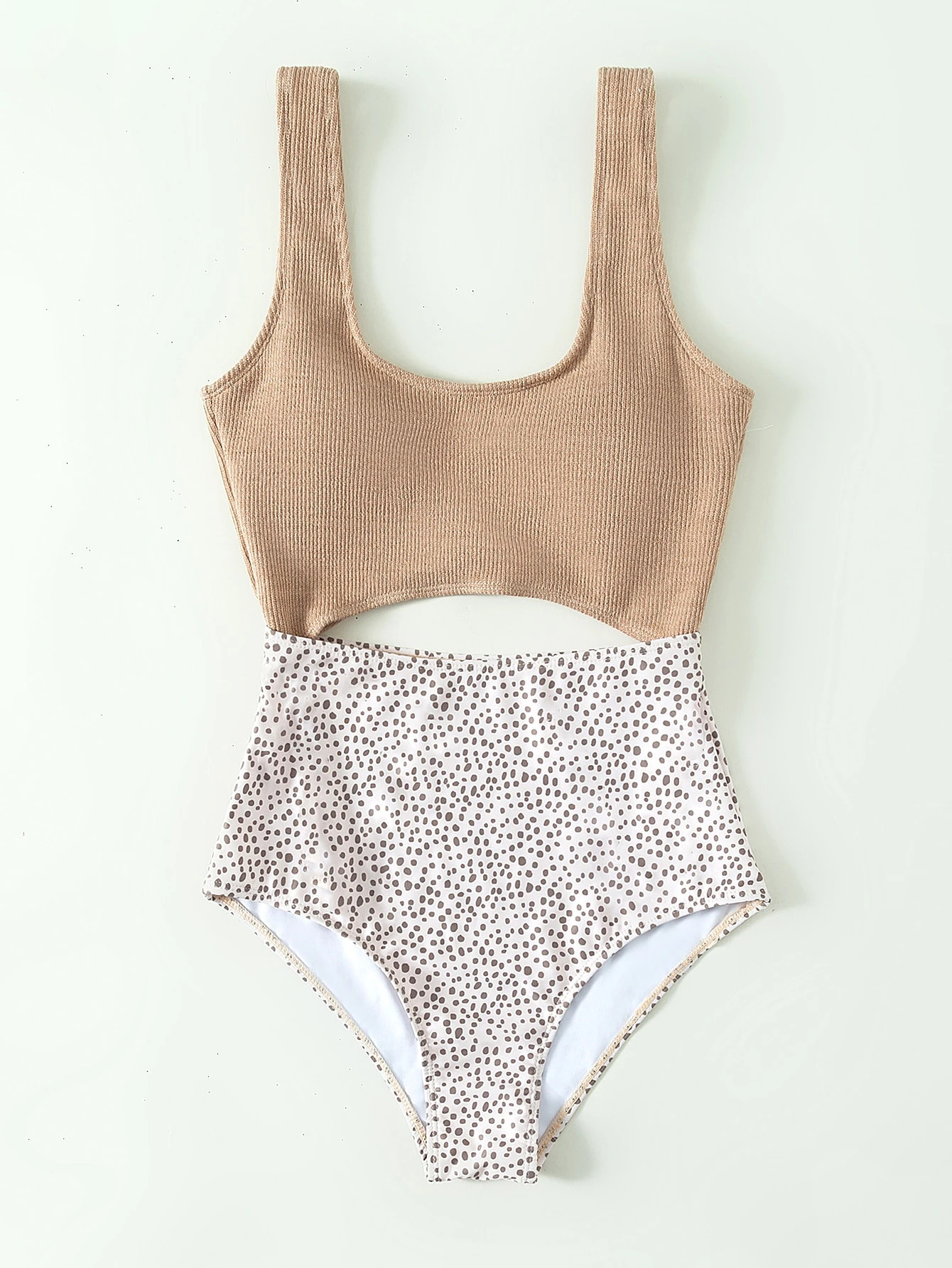 Dalmatian Print Cut Out One Piece Swimsuit | SHEIN