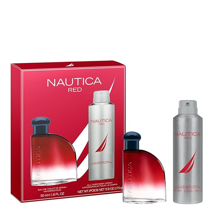 Nautica Color Red 1.6 fl oz EDT + 5.9 oz Deodorizing Body Spray, Aromatic Fougere, Notes of Black... | Amazon (US)