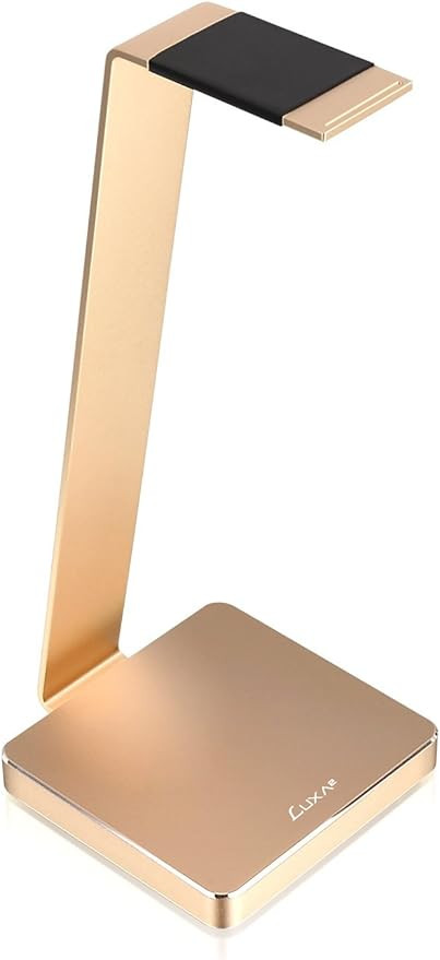 LUXA2 E-One Gold Solid-Metal Aluminum Universal Gaming Headphone Stand/Hanger/Holder for Headsets... | Amazon (US)