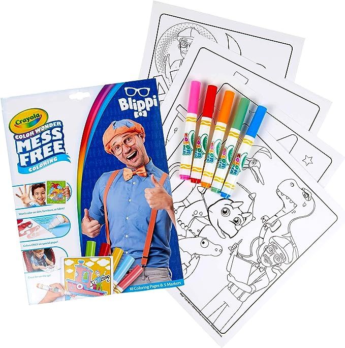 Crayola Blippi, Color Wonder Mess Free Coloring Pages & Markers, Blippi Toys Alternative, Gift fo... | Amazon (US)