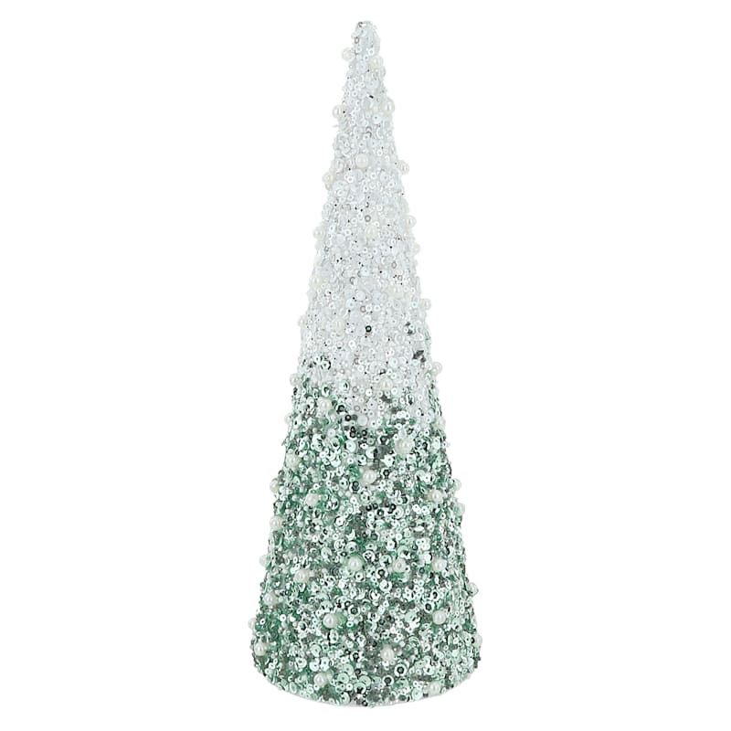 Glittered Green Ombre Table Top Tree, 11.5" | At Home