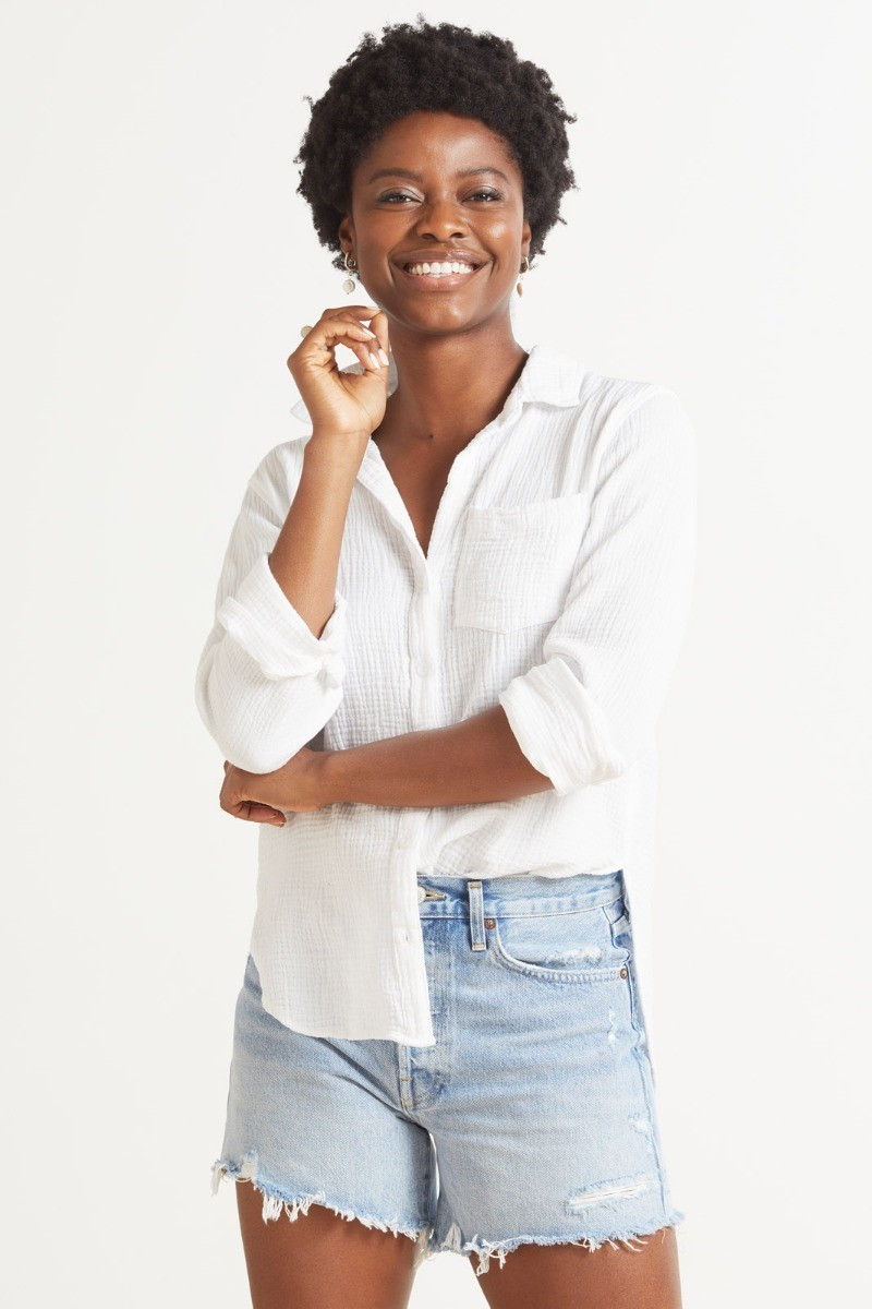 CLOTH AND STONE Essential Gauze Button Down | EVEREVE | Evereve