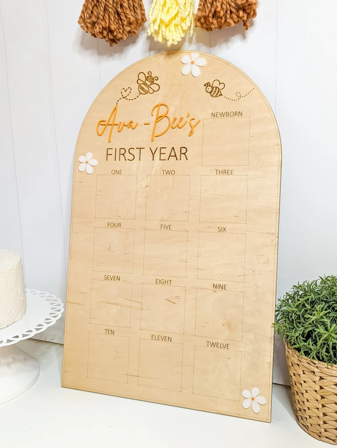 Bee 1st Birthday, 1 Year Photo Board, Sweet as Can Bee Party Decor - Etsy | Etsy (US)