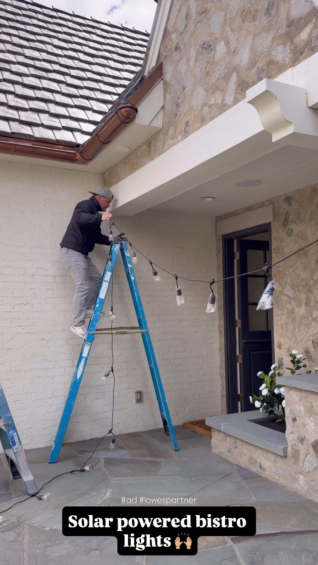 Solar powered bistro lights @lowes 
Shatter resistant and 4 modes.

#LTKSaleAlert #LTKHome #LTKSeasonal