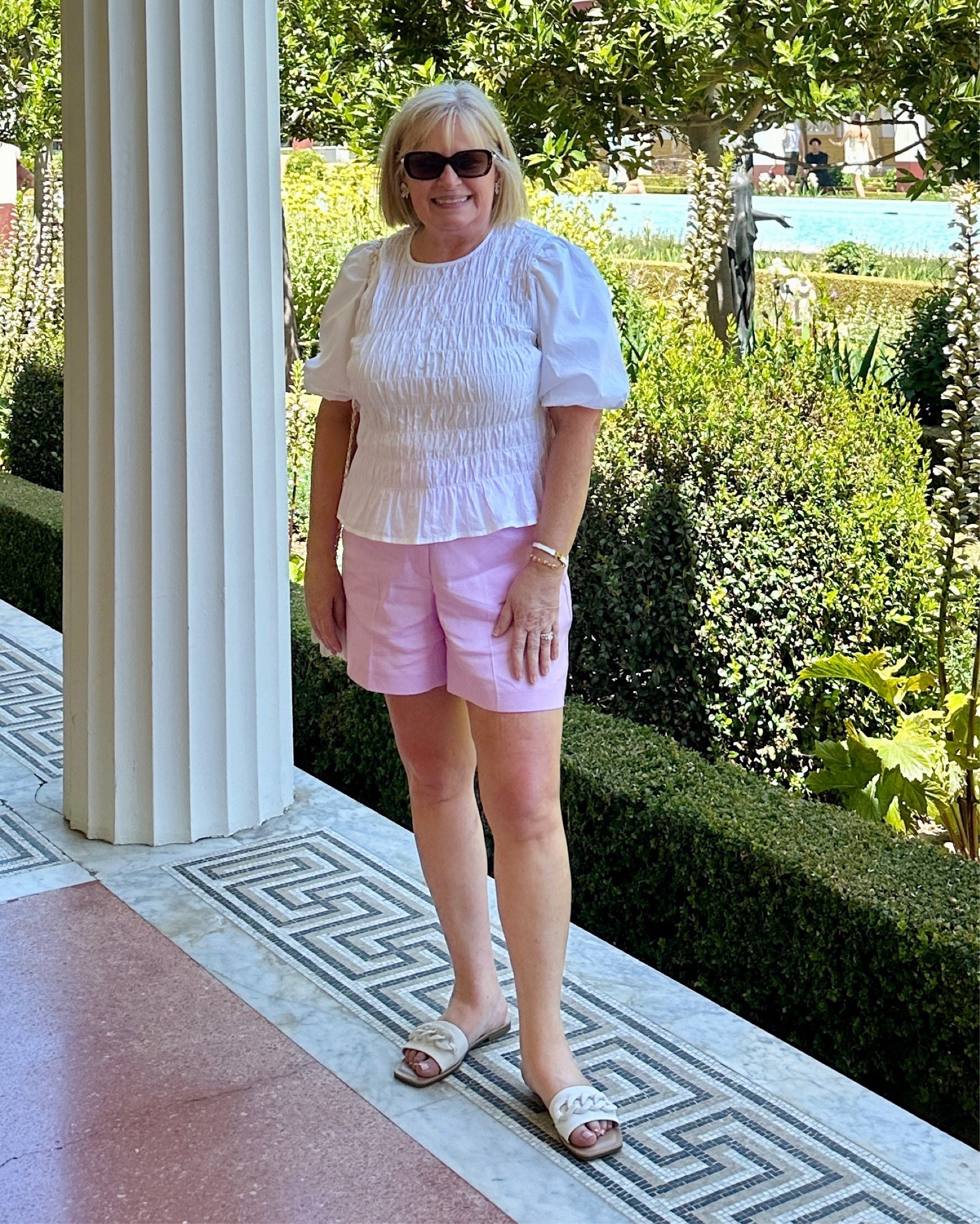 My favorite ANN TAYLOR Linen shorts are currently 40% Off + Extra 15% Off.  I also linked my matching Lilac Boatneck Blouse, which is a super cute matching set 🌸

Ann Taylor Sale, Ann Taylor shorts, White Smocked top, H Bangle bracelet, Summer short outfit #LTKOver40

#LTKStyleTip #LTKSeasonal #LTKSaleAlert