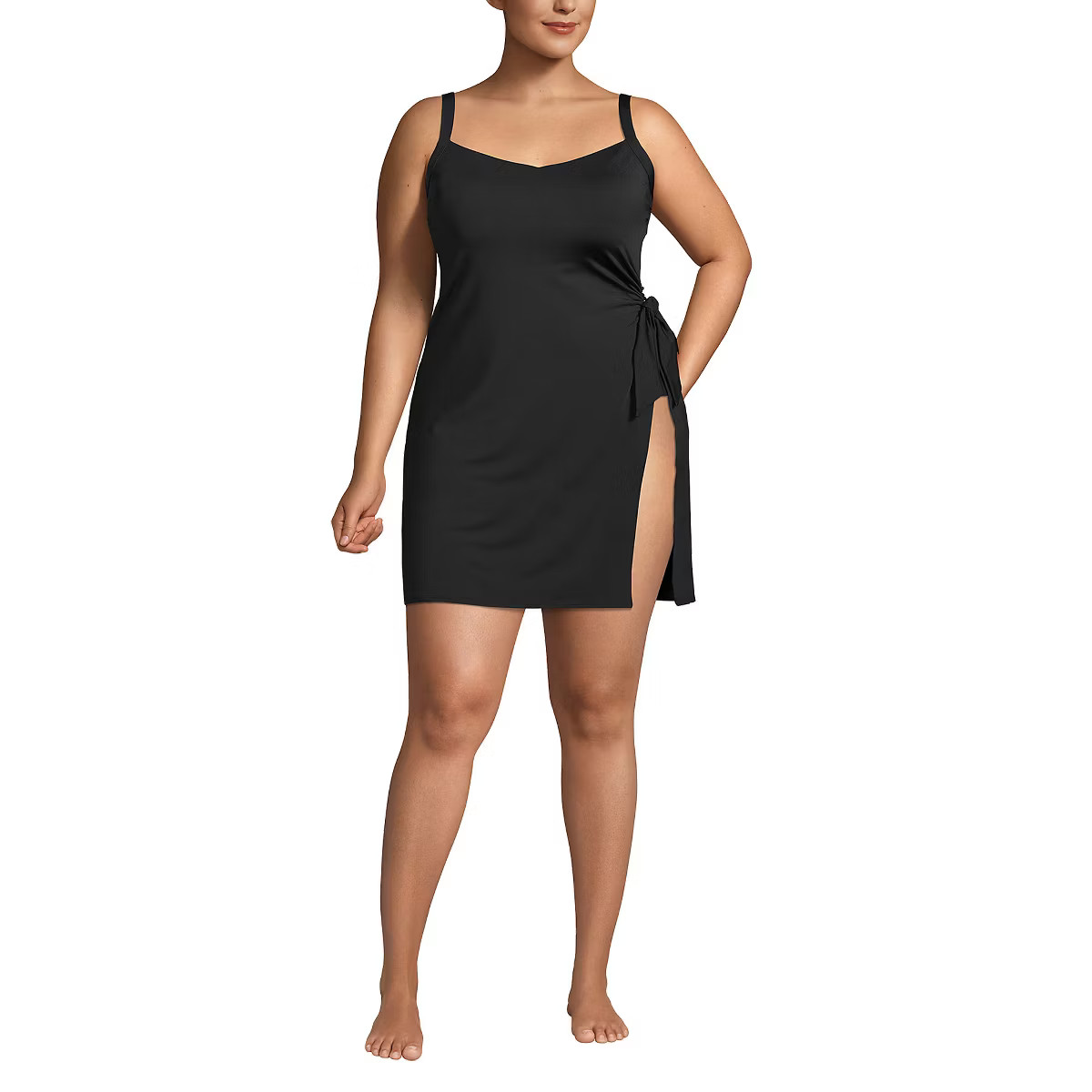 Lands' End Women's Chlorine Resistant Sweetheart Swim Dress One Piece Swimsuit Adjustable Straps | Target