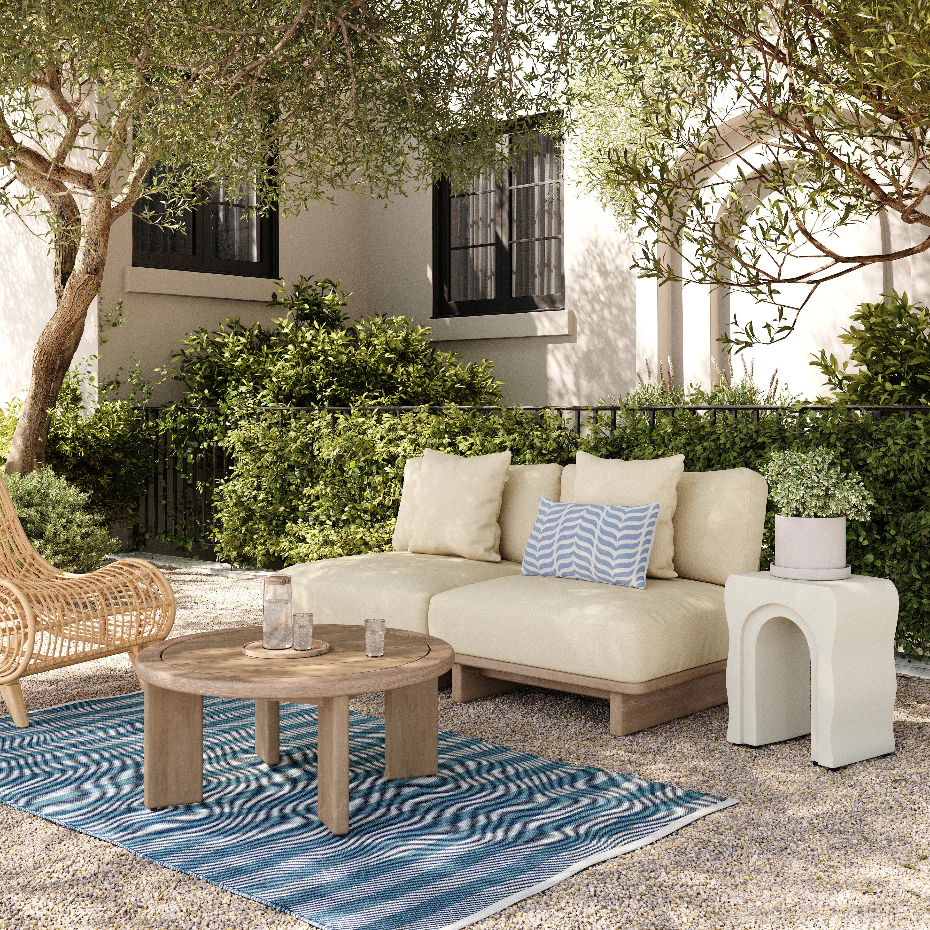 Daphne 68" Outdoor Armless Modular Loveseat - Dravite Ivory | Article