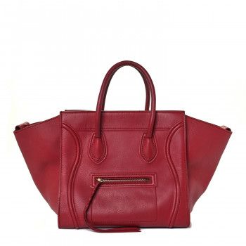 CELINE Baby Grained Calfskin Medium Phantom Luggage Red | FASHIONPHILE | Fashionphile