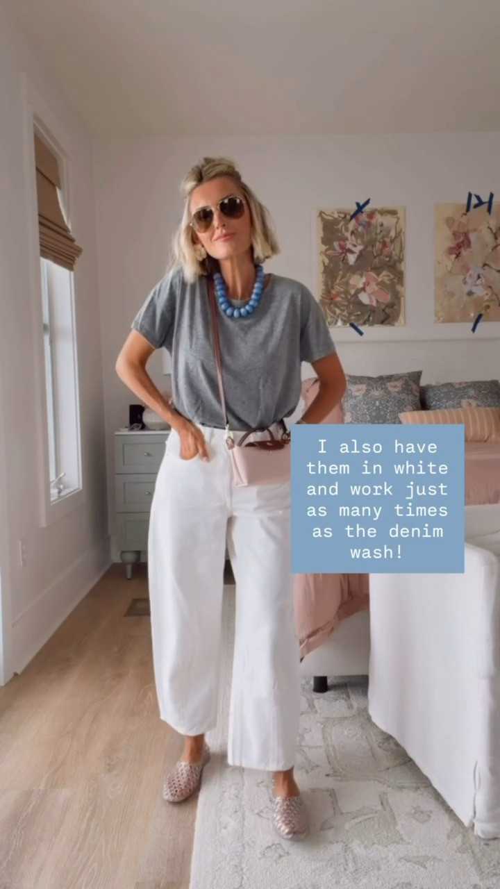 I truly can't tell you how many outfits I've styled with these barrel jeans! They are just SO good! Wearing size 4!

Loverly Grey, barrel jeans, summer outfit, jelly sandals, t-shirt, statement necklace

#LTKSeasonal