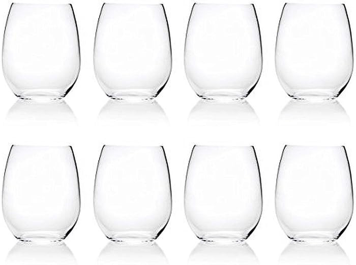 PLASTIC 17-ounce Acrylic Glassses Stemless Wine Glasses, set of 8 Clear - Unbreakable, Dishwasher... | Amazon (US)