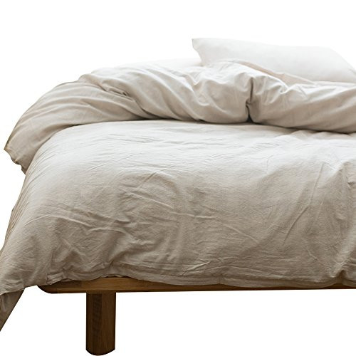 MKXI Grayish Elegant Comforter Case Quilt Cover Cotton Bedroom Collection Solid Taupe Duvet Cover Se | Amazon (US)