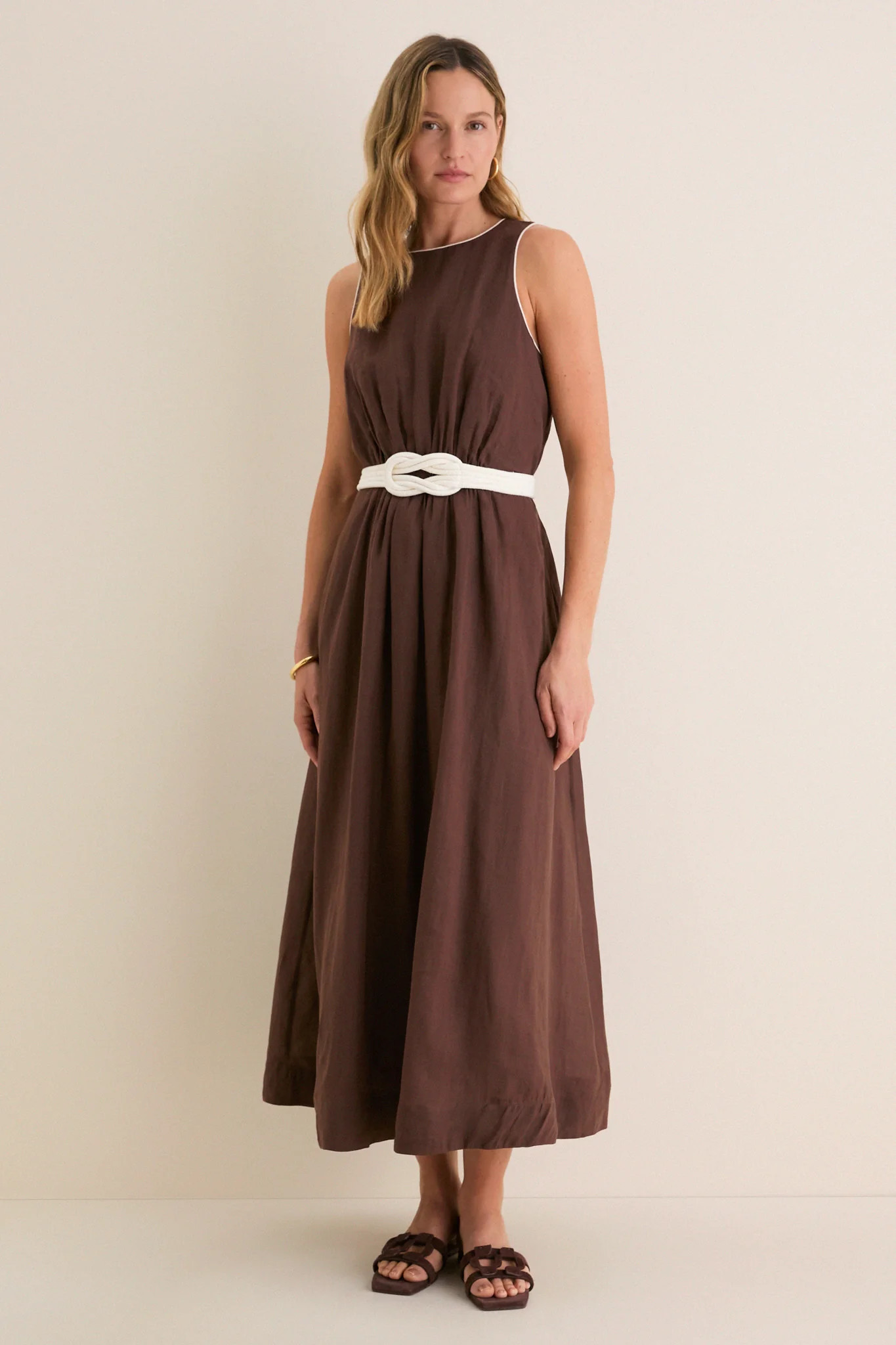 Chestnut Rope Belt Leonie Dress | Tuckernuck (US)