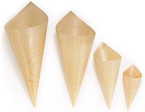 BambooMN Brand - 5" Tall x 2" Dia Disposable Wood Cones - 100 Pieces | Amazon (US)