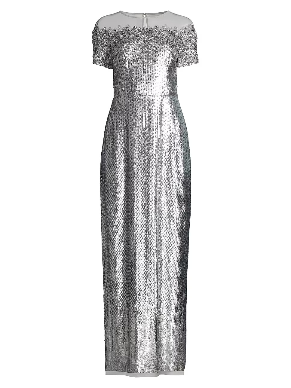 Metallic Illusion Column Gown | Saks Fifth Avenue