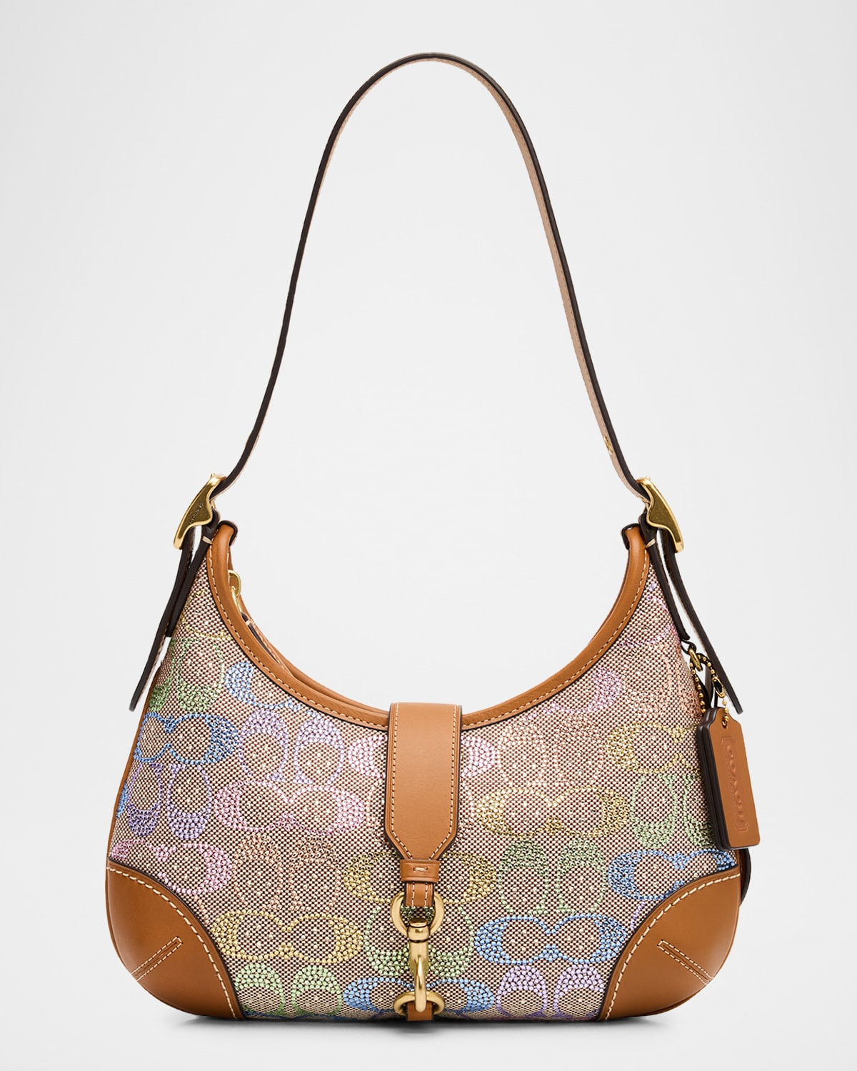 Crystal Logo Shoulder Bag | Neiman Marcus