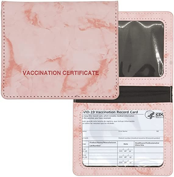 YIDEXIN Vaccination Card Protector Cover Holder, 4 x 3 PU Leather Card Holder to Protect Your Cer... | Amazon (US)