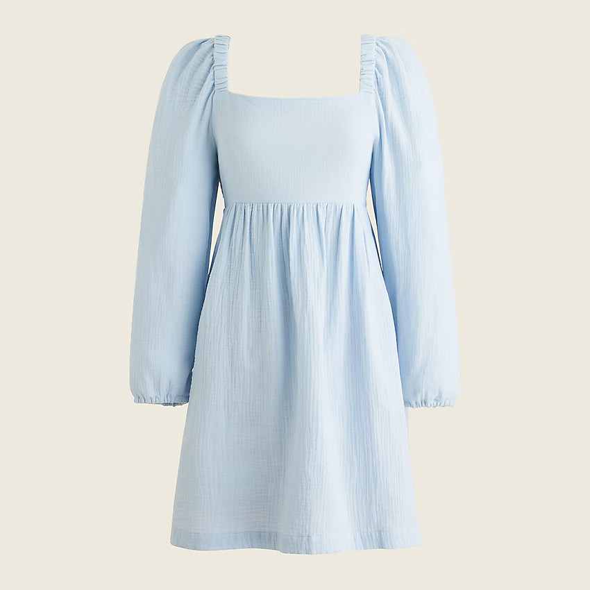 Squareneck cozy gauze dress | J. Crew US