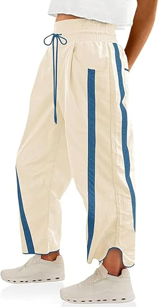 Women's Baggy Wide Leg Pants Casual Drawstring Elastic Waist High Rise Comfy Workout Y2K Track Pa... | Amazon (CA)