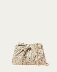 Rayne Tan Floral Bow Clutch | Loeffler Randall