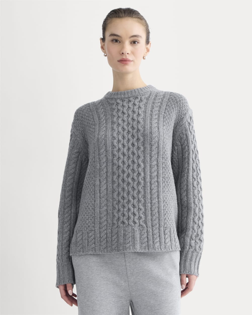 Cable Sweater in Luxe Merino | Heathered Mid-Grey | Everlane