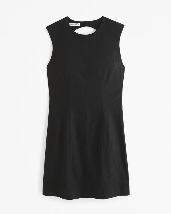 Linen-Blend Shell Mini Dress | Abercrombie & Fitch (US)