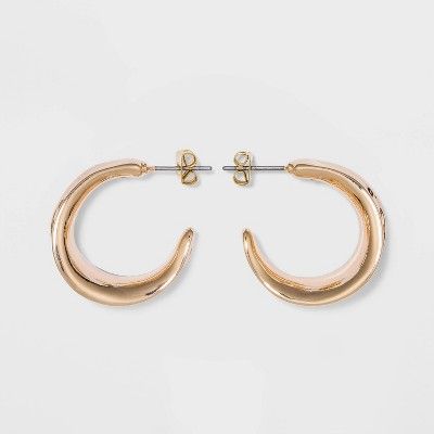 Chunky Hammered Hoop Earrings - A New Day™ Gold | Target