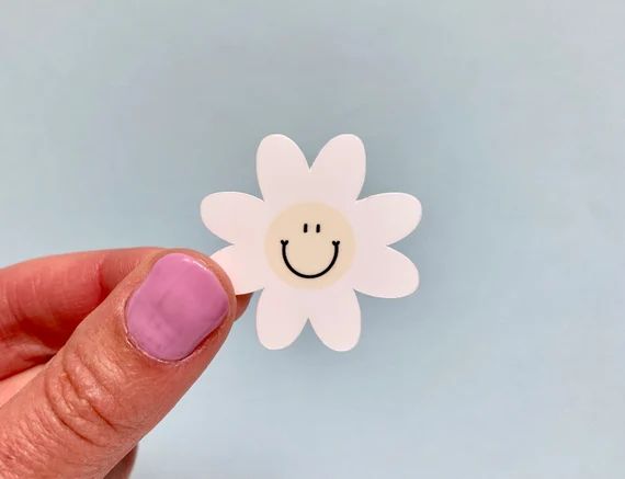 Mini Daisy Smiley Face sticker, mini sticker, smiley sticker, daisy sticker, Water bottle, laptop... | Etsy (US)