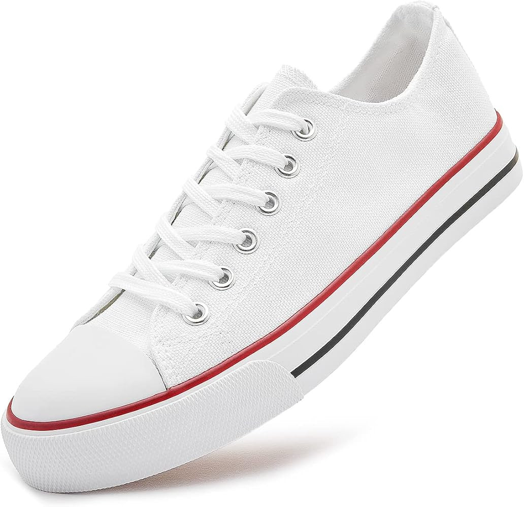 Adokoo Womens Canvas Shoes Casual Cute Sneakers Low Cut Lace up Fashion Comfortable for Walking | Amazon (US)