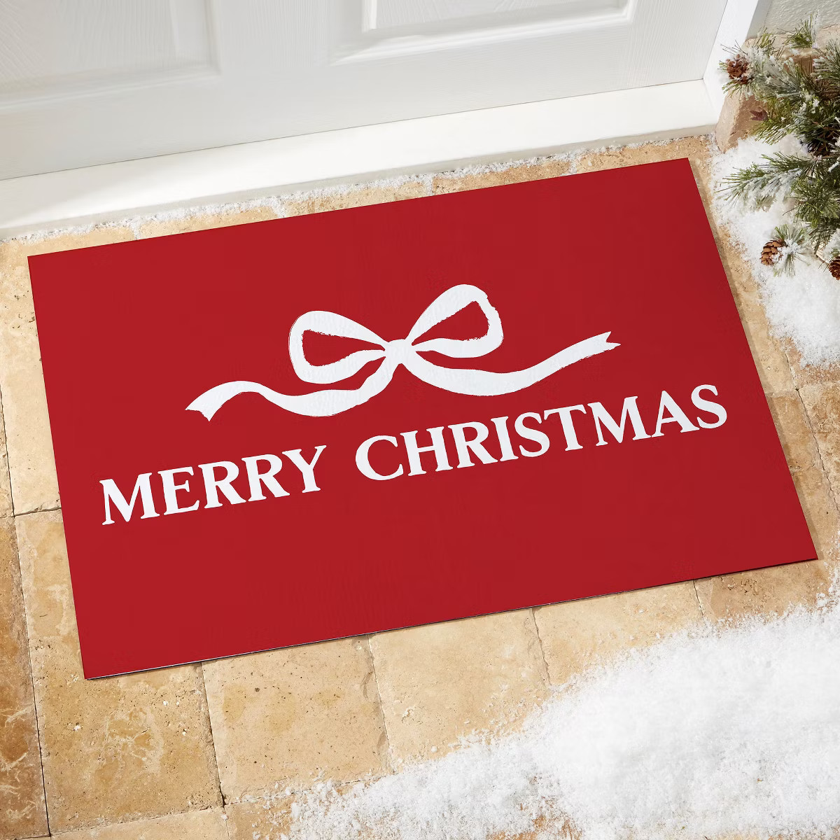 Personalization Mall Christmas Bow Doormat, 20x35, Red | Target
