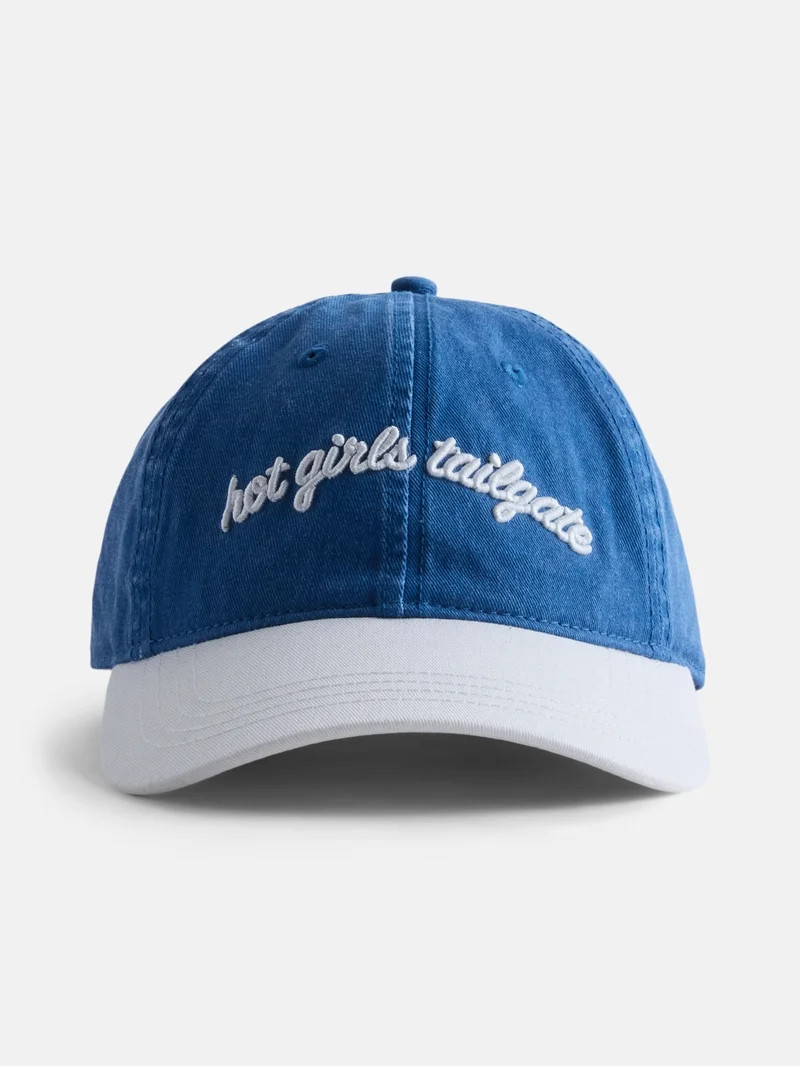 No Boundaries Women's Cotton Twill Game Day Baseball Hat, Blue | Walmart (US)