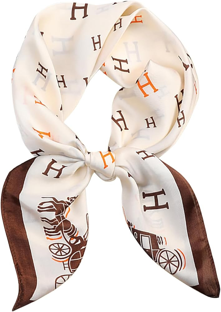 Head Scarf for Women Like Silk Hair Neck Scarves 27.5" Square Satin Feeling Bnadana Handbag Acces... | Amazon (US)