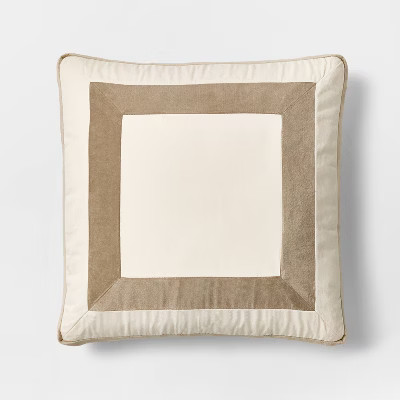 22" Velvet Border Pillow Taupe - Threshold™ designed with Studio McGee | Target