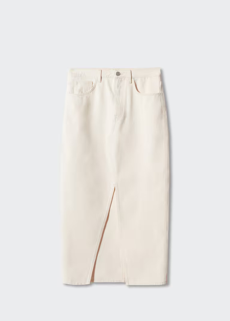 Slit denim skirt -  Women | Mango USA | MANGO (US)