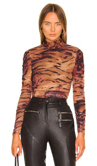 Lara Bodysuit in Black Tiger Stripe | Revolve Clothing (Global)