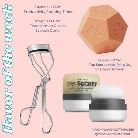 #WOMFlavoroftheWeek • Here were our picks for last week:

⭐️ @authenticallysteph has a favorite eyelash curler! The Tweezerman is the best one out there!

⭐️ @crunchesbeforebrunches found a new dry shampoo she loves! The Tap Secret is perfect for travel or at home!

⭐️ @bigtaylorenergy bought a Productivity Rotating Timer to help with reminders to eat, drink, stand up, etc. during her surgery and it has been so helpful! A bonus that it is a cute desk accessory!

🔗 Links are in our bio, or comment LINK and we will DM you!

👉🏻What was your #flavoroftheweek? We want to hear it in the comments!

#flavoroftheweek #favoriteproducts #womflavoroftheweek #amazonn#wls #tweezerman #amazon 

#LTKSaleAlert #LTKBeauty #LTKFindsUnder50