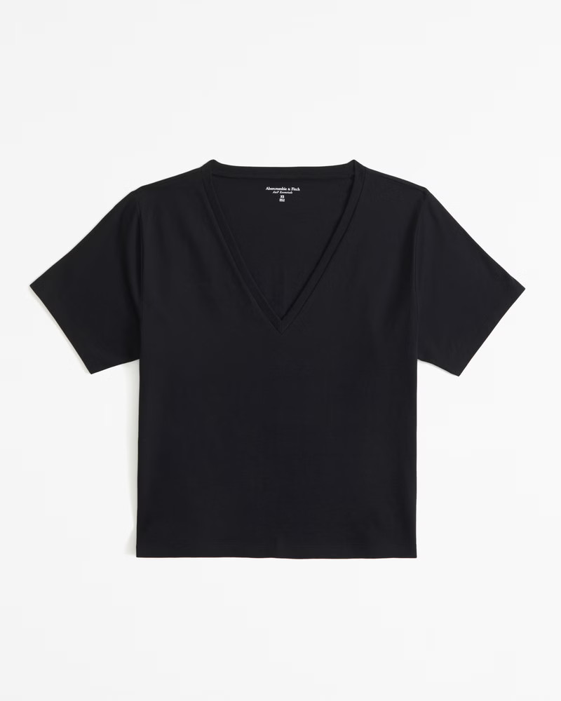Women's Premium Polished V-Neck Relaxed Tee | Women's New Arrivals | Abercrombie.com | Abercrombie & Fitch (US)
